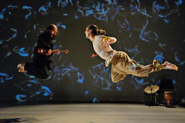 two performers performing 