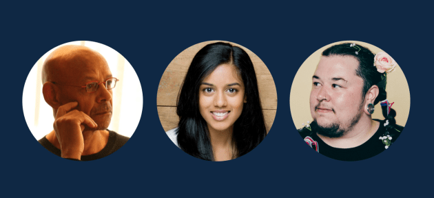 Headshots of 3 people